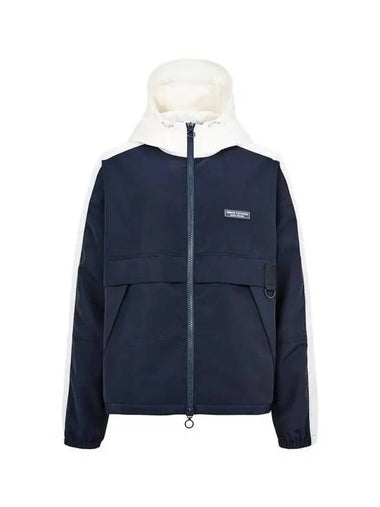 Men s Logo Patch Color Block Hooded Jacket Dark Navy - ARMANI EXCHANGE - BALAAN 1