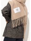 Baby Alpaca Plain Muffler Scarf Dark Beige - MAISON KITSUNE - BALAAN 7