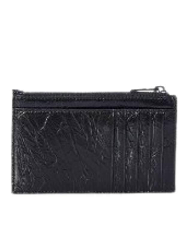 B Logo Zipper Leather Card Wallet Black - BALENCIAGA - BALAAN 4