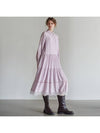 Women's Lace Tiered Printing Shirring DressLavender - MITTE - BALAAN 2