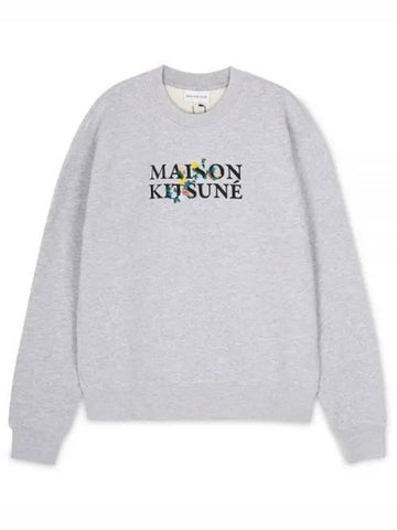 Men s Logo Print Light Gray Melan Sweatshirt LM00308KM0307 LGM 1156206 - MAISON KITSUNE - BALAAN 1