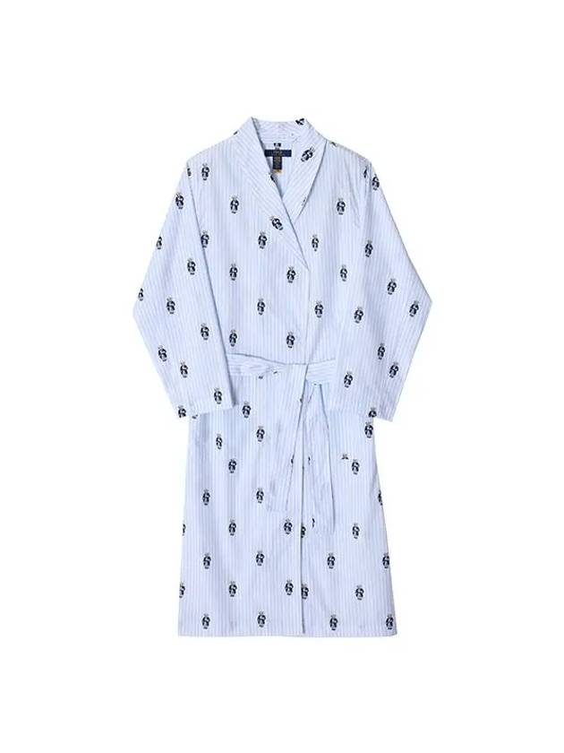 Bear Stripe Robe Blue - POLO RALPH LAUREN - BALAAN 1