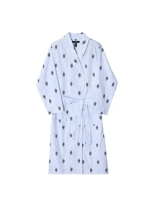 Bear Stripe Robe Blue - POLO RALPH LAUREN - BALAAN 2