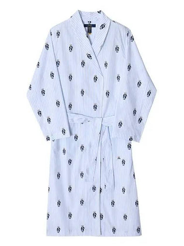 Bear Stripe Robe Blue - POLO RALPH LAUREN - BALAAN 1