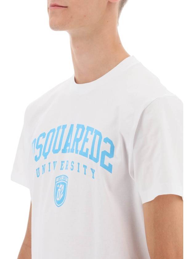 College Print Short Sleeve T-Shirt White - DSQUARED2 - BALAAN 5