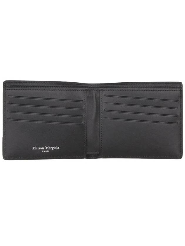 Stitched Bifold Leather Half Wallet Black - MAISON MARGIELA - BALAAN 4