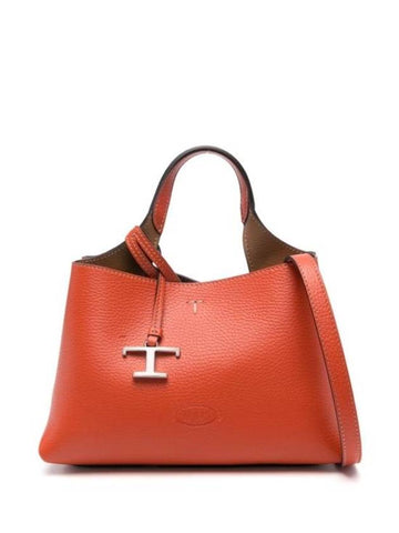 Logo Charm Leather Micro Tote Bag Orange - TOD'S - BALAAN 1