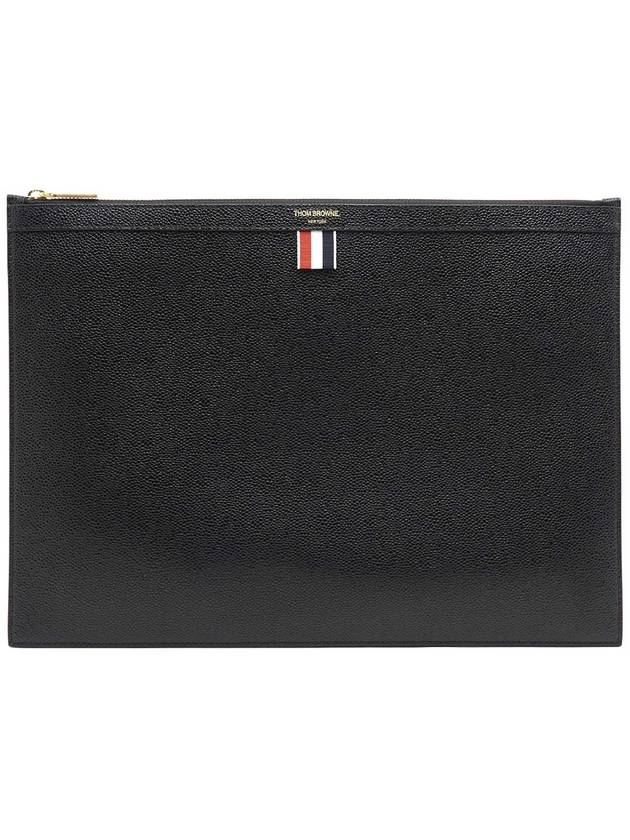 Medium Document Holder Clutch Bag Black - THOM BROWNE - BALAAN 2