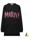 Logo Print Cotton Long Sleeve T-Shirt Black - MARNI - BALAAN 2