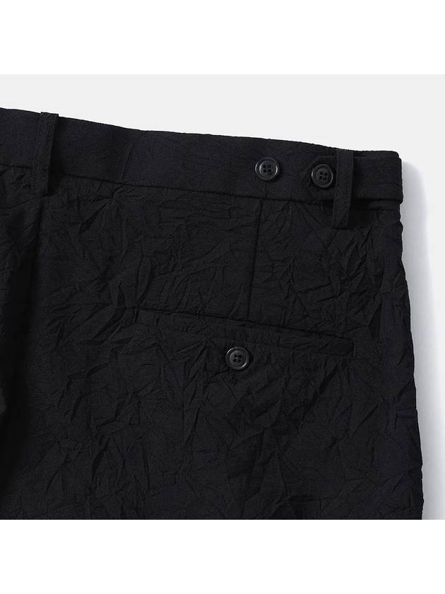 Wool Crease One Tuck Wide Slacks Black - NOIRER - BALAAN 7