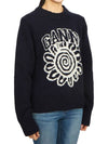 Women's Graphic O-neck Knit Top Sky Capton - GANNI - BALAAN 4