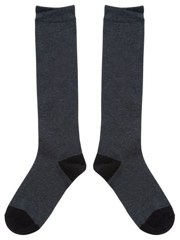 Wool blend knee socks dark cray - BUTTONPLAY - BALAAN 1