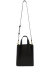 Museo Leather Logo Mini Tote Bag Black - MARNI - BALAAN 10