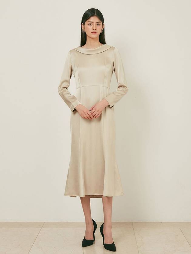 Jacqueline midi dress gold beige - AME - BALAAN 5