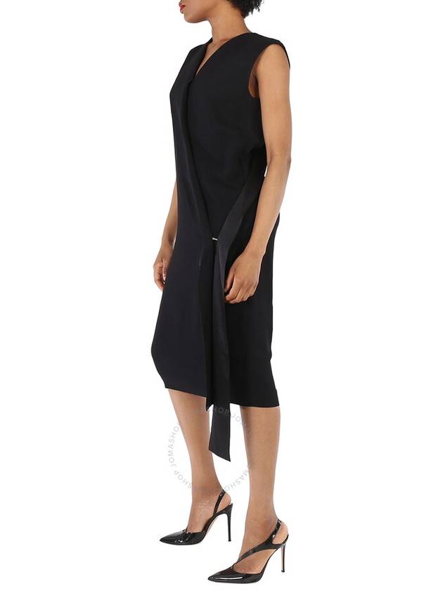 Burberry Ladies Black Sash-Detail Midi Dress, Brand Size 6 (US Size 4) - BURBERRY - BALAAN 3