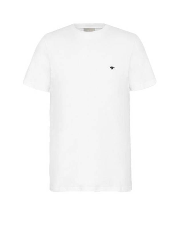 Embroidered Bee Cotton Jersey Short Sleeve T-Shirt White - DIOR - BALAAN 1