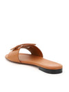 Baguette FF Logo Leather Slippers Brown - FENDI - BALAAN 4