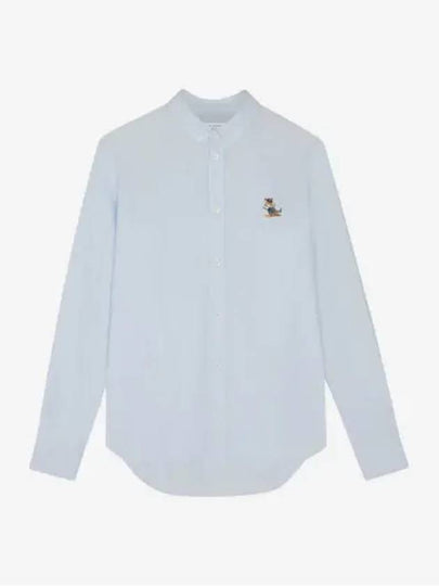 Dressed Fox Patch Relaxed Long Sleeve Shirt Light Blue - MAISON KITSUNE - BALAAN 2