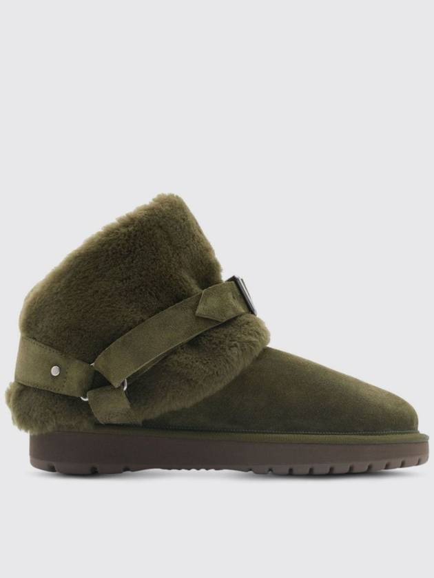 Burberry Shearling Collar Suede Chavi Middle Boots Green - BURBERRY - BALAAN 2