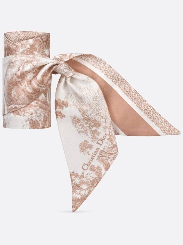 Toile de Jouy Sauvage Mitzah Silk Twill Scarf Ivory Pink - DIOR - BALAAN 3