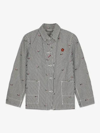 Striped denim jacket gray FD52DV2326J1DM - KENZO - BALAAN 1