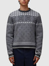 Snowflake Fair Isle Wool Knit Top Grey - THOM BROWNE - BALAAN 3