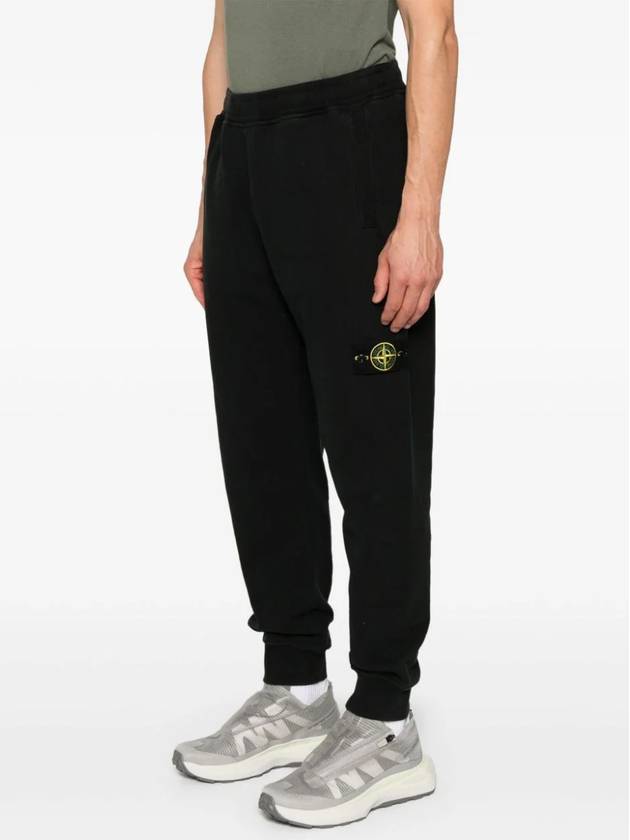 Signature Wappen Patch Cotton Baggy Pants Black - STONE ISLAND - BALAAN 4