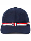 Bow Grosgrain Wool Flannel Ball Cap Navy - THOM BROWNE - BALAAN 2