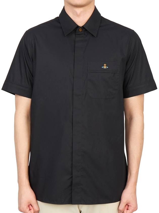 Men's Logo Classic Short Sleeve Shirt Black - VIVIENNE WESTWOOD - BALAAN 2