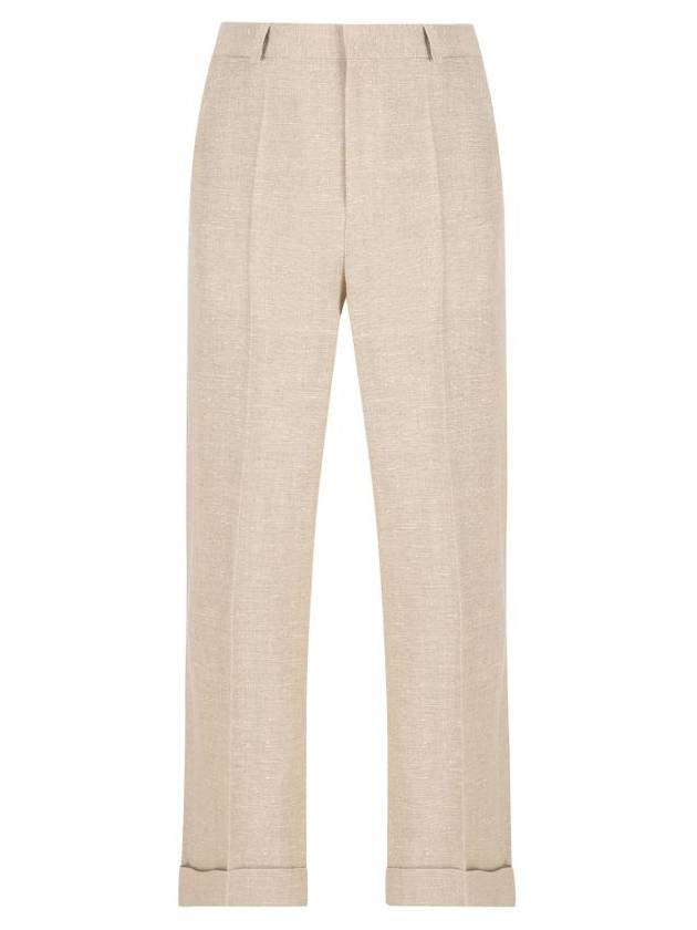 Valentino Garavani Trousers Natural - VALENTINO - BALAAN 1