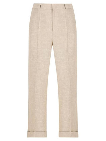 Valentino Garavani Trousers Natural - VALENTINO - BALAAN 1