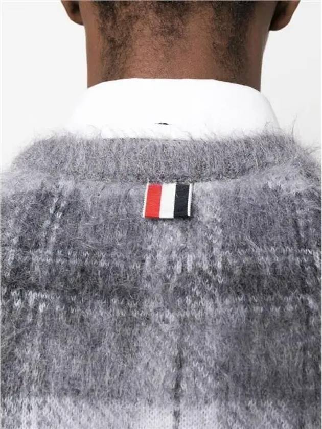 Check 4 Bar Mohair Knit Top Grey - THOM BROWNE - BALAAN 6