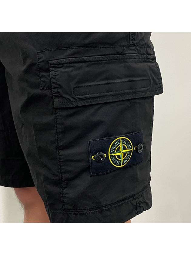 Compass Badge Bermuda Shorts Black - STONE ISLAND - BALAAN 7