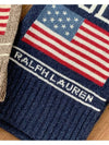 Shawl Men Women Bold Flag Logo Knit Muffler Navy Multi PC1175 411 - POLO RALPH LAUREN - BALAAN 5