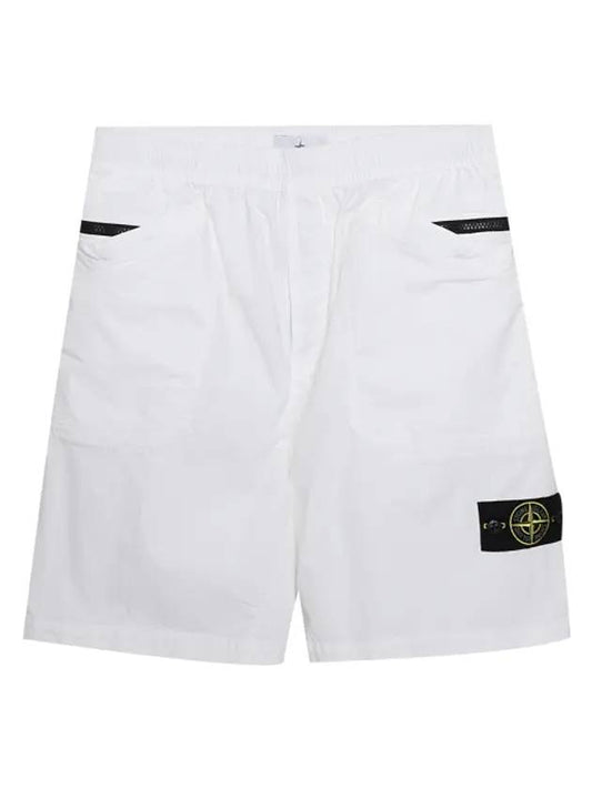 Men's Wapen Patch Tella Shorts White - STONE ISLAND - BALAAN.