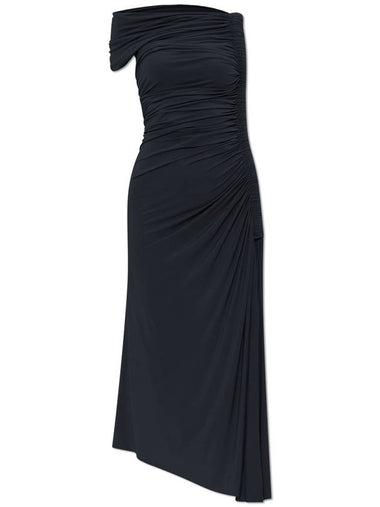 Alaïa Dress With Draping, Women's, Navy Blue - ALAIA - BALAAN 1