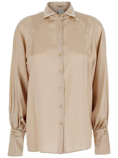 Beige Classic Collar Shirt In Viscose Blend Woman - ELEVENTY MILANO - BALAAN 1