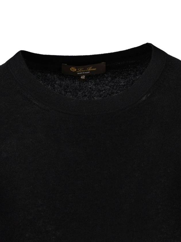 Neo Fiuma Crew Neck Cashmere Knit Top Black - LORO PIANA - BALAAN 4