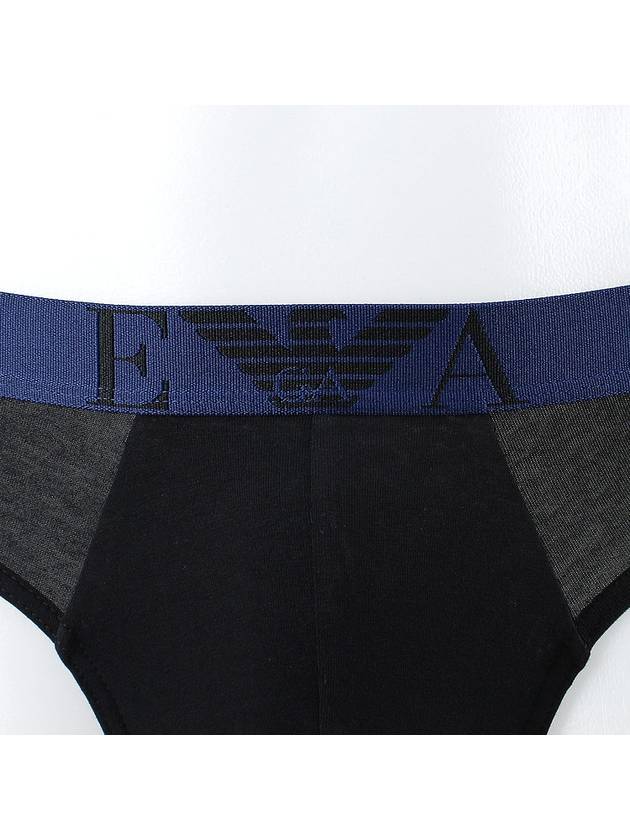 Men's Triangle Cotton Briefs 3 Pack Black - EMPORIO ARMANI - BALAAN 8