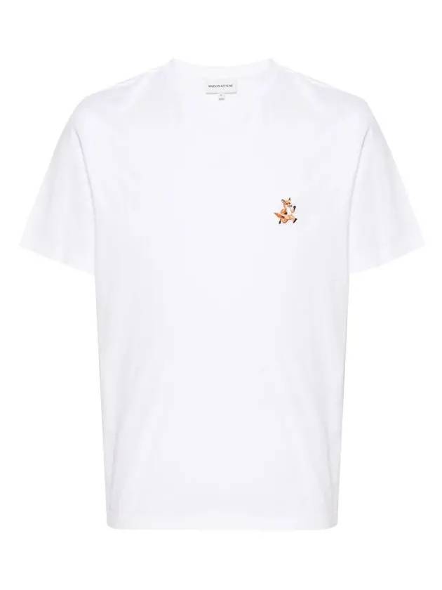 Speedy Fox Patch Comfort Short Sleeve T-Shirt White - MAISON KITSUNE - BALAAN 3