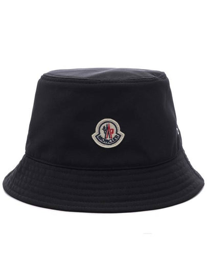 Logo Patch Canvas Bucket Hat Black - MONCLER - BALAAN 2