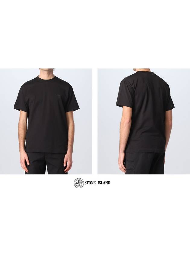 Stellina Embroid Logo Short Sleeve T-Shirt Black - STONE ISLAND - BALAAN 5