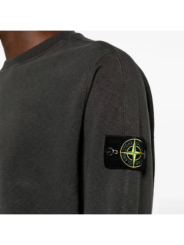 Logo Patch Crew Neck Sweatshirt Dark Grey - STONE ISLAND - BALAAN 3