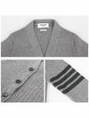 4 Bar Cable Wool Crop Cardigan Grey - THOM BROWNE - BALAAN 6