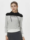 Women s striped hooded knit sweater DE3WSW261BK - DUVIK - BALAAN 6