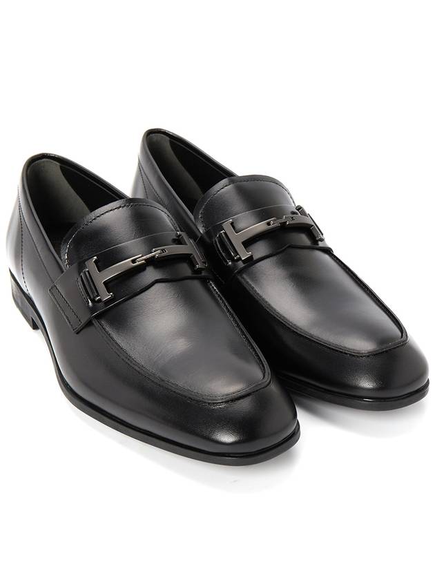 Double T Leather Loafers Black - TOD'S - BALAAN 4