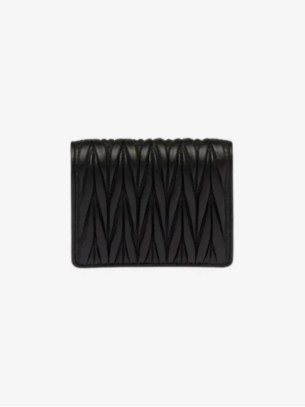 Matelasse Leather Half Wallet Black - MIU MIU - BALAAN 4