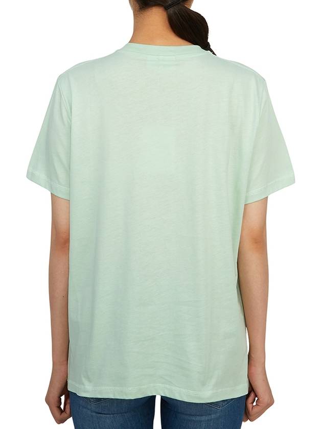 Logo Print Relaxed Fit Short Sleeve T-Shirt Aqua Form - GANNI - BALAAN 6