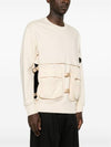 Diagonal Raised Fleece Mixed Detachable Sweatshirt Beige - CP COMPANY - BALAAN 3