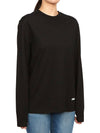 Logo Plaque Cotton Long Sleeve T-shirt Black - JIL SANDER - BALAAN 4